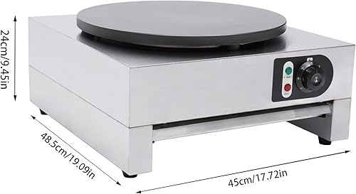Miniatura 9 de Máquina eléctrica para hacer crepes de 3KW, 16 pulgadas, para hacer crepes comercial, temperatura ajustable 122.0-572.0 F (122-572) 110V con