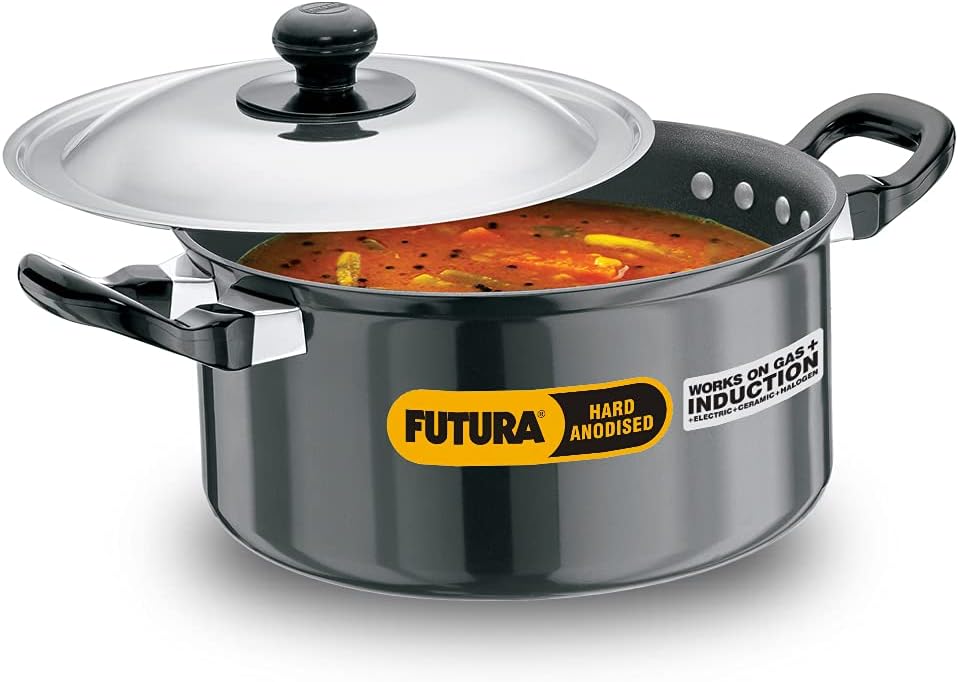 Futura Induction Base, 3 liters Stewpot with Steel Lid, Small, Black