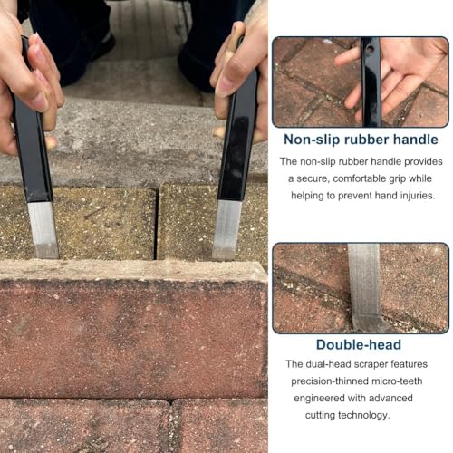 Giyofom 2er-Pack Hochleistungs-Pflastersteinzieher und -Extraktorwerkzeug - Pflastersteinheber Aus Stahl mit Mikrozähnen und Greifschlitzen für Ziegel