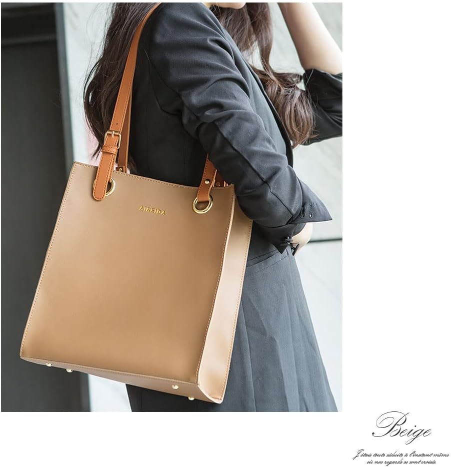 [ninon] トートバッグ レディース A4 通勤 縦型 ファスナー付き バッグ 大容量 大きめ 小さめ 軽量 かわいい きれいめ マチ付き チャック チャック付き 多機能 軽量 縦長 底鋲 肩掛け 通学 おしゃれ