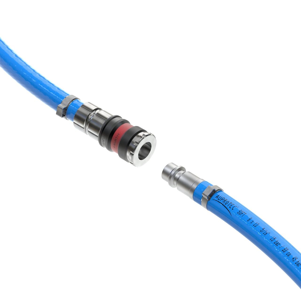 AUPROTEC set de manguera de aire comprimido Ø 8 mm interior, 10 m de PVC con acoplador rápido S2000 para compresores de aire, manguera para compresor AUPROTEC de alta flexibilidad