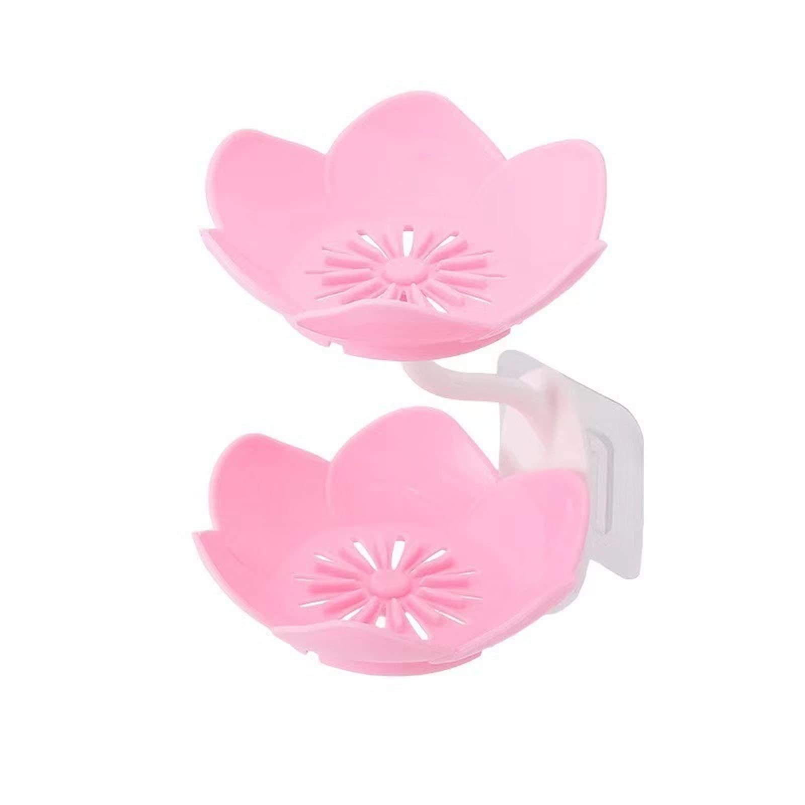JINGYAN Soap Dishes Soap Dish Holder Stick Wall Mounted Bathroom Drain(Pink)