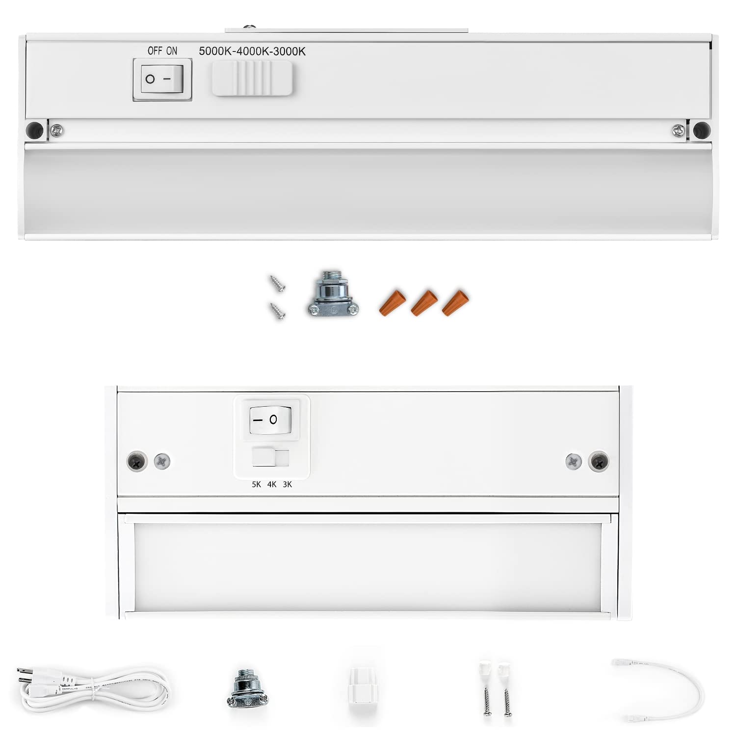 Parmida LED TechnologiesLED Swivel Under Cabinet Lighting, Hardwired or Plug-in Installation, 3 Color Temperature - 8 Inch and Under Cabinet Lighting, Hardwired Installation - 10 Inch