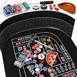 YNJHOENG Craps Table Top Game Set, 70x35’’ Serged-Edge Craps Game Layout, 48x11’’ Diamond Pyramid...