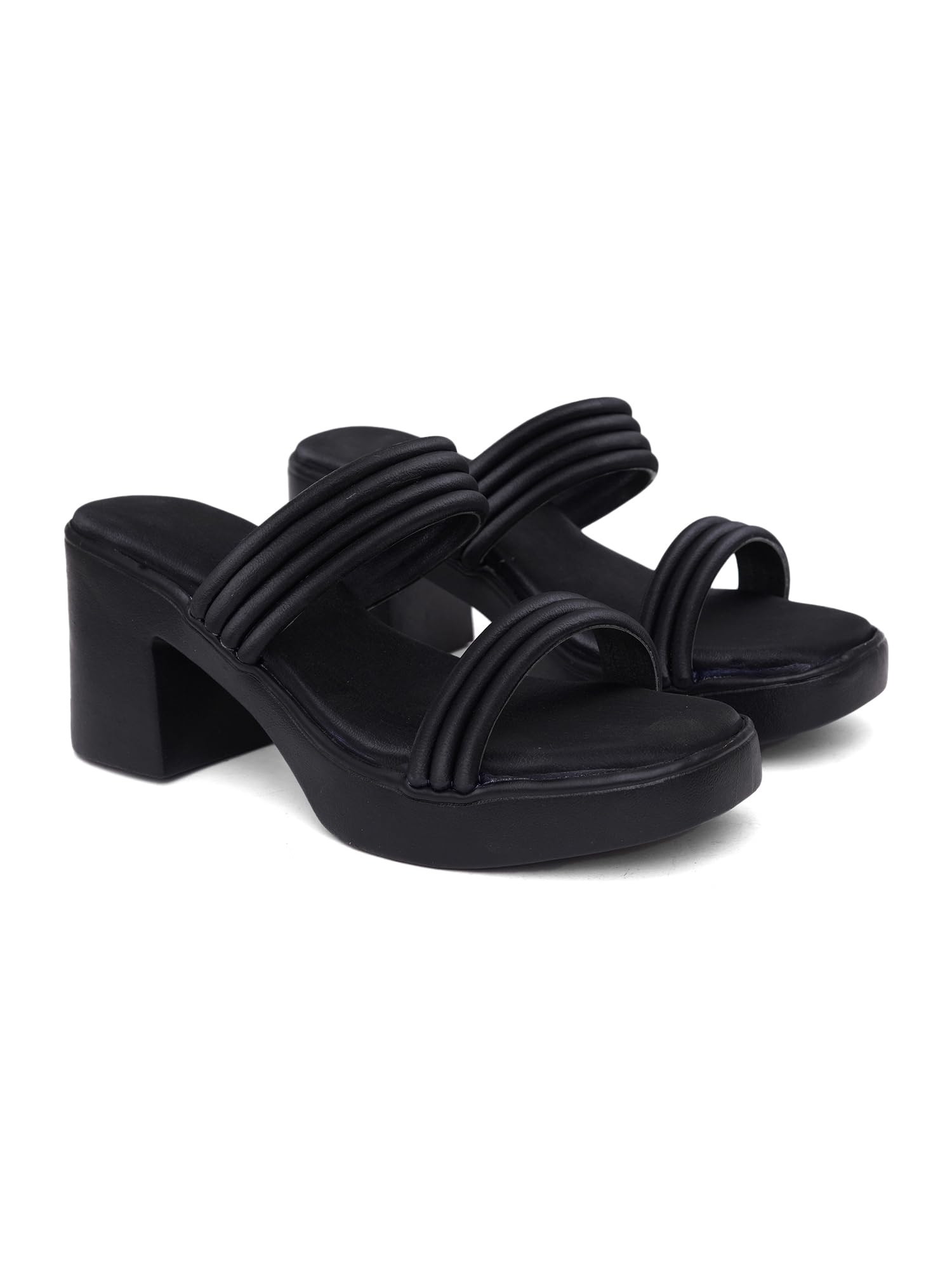 Elegant Block Heel Sandals for Women | Soft Cushioned Slip-On Heels for Daily, Office & Casual Wear-image-34
