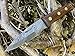Perkin Knives Cuchillo de Acero de Damasco Cuchillo de Caza Cuchillo bushcraft con afilador de Funda