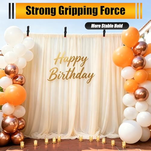 Image of RELBRO Spring Clamps, 6 Inch Large Plastic Clips for Balloon Arch Backdrop Craft Decoration, Heavy Duty, Black, 10 Pcs