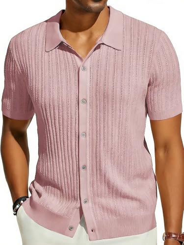 Chemise rayures vintage boutonnées manches courtes respirante