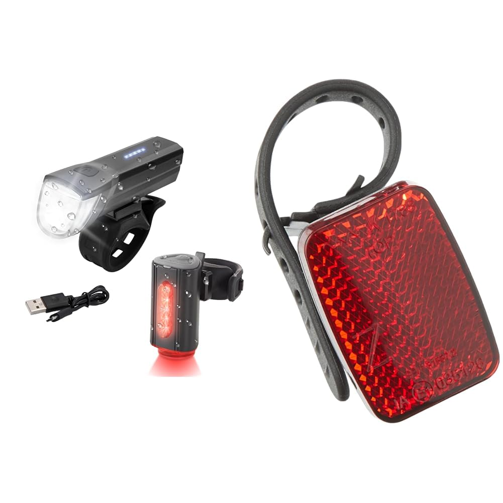 CRIVIT LED Fahrradlicht Set Mit USB-C - Automatische Lichtsteuerung 70 Lux