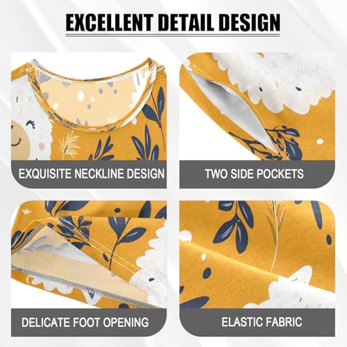 senya Flower Alpaca Happy Summer Pajamas Set Short Cotton Sleepwear 2 Piece4