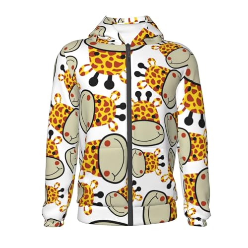 Giraffes Head Kids Pullover Hoodies Boys Zip Up Sweatshirts Girls Athletic Clothes with Pocket2