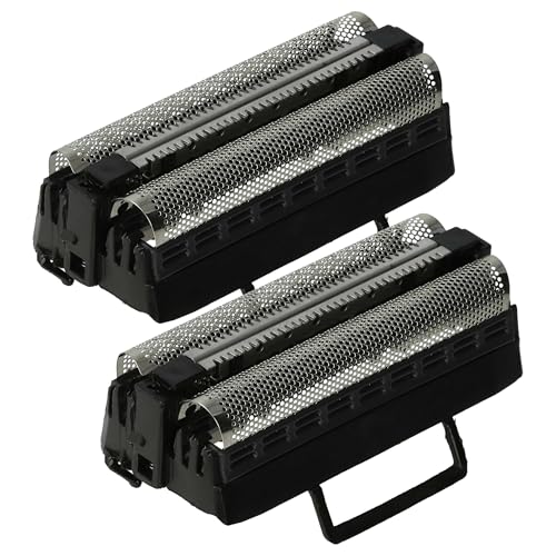 vhbw 2X Doppelscherfolie kompatibel mit Carrera 2613.1, 2513.1, 2313.1 Elektrorasierer + Rahmen, schwarz/Silber