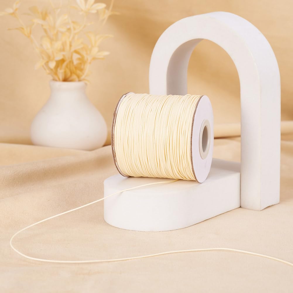 Filo Di Poliestere 0.5mm Per Gioielli - Beige, 185 Yard, Con Rocchetto - Foto 2