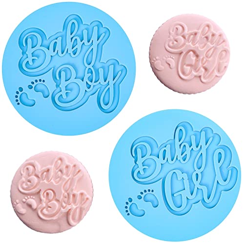 Crethink 2 Pièces Baby Shower Fondant Embosser 