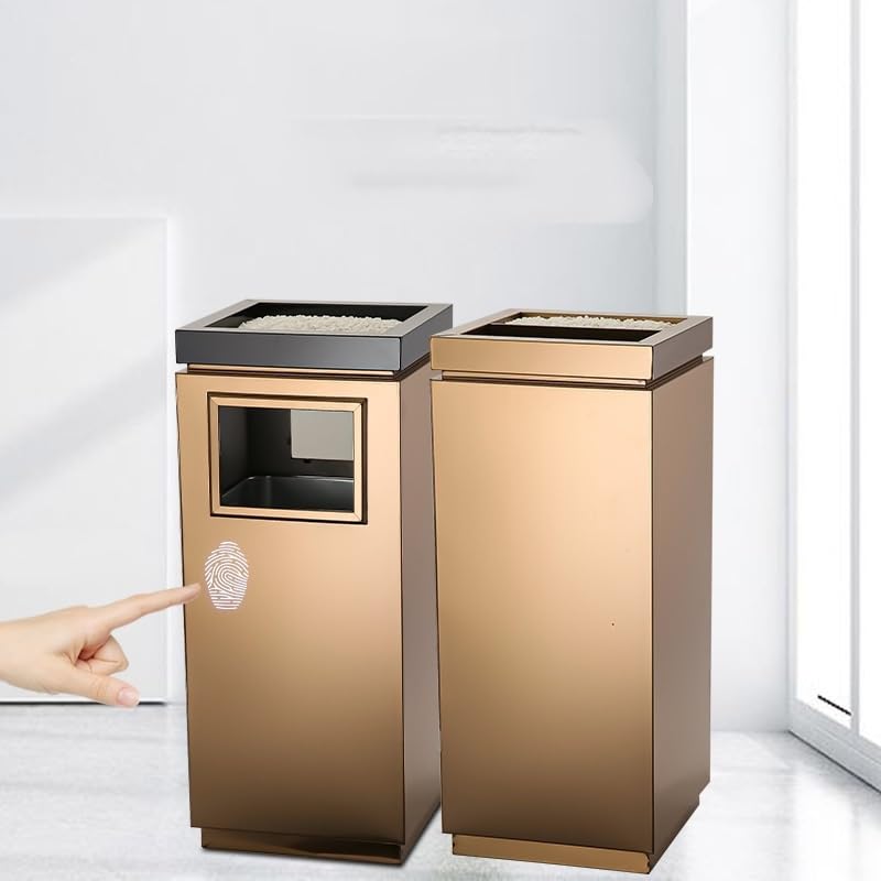 Durable Stainless Steel Trash Can - Weather-Resistant Outdoor Ashtray Bin for Hotels, Shopping Malls, and High-Traffic Areas - Easy to Clean, Anti-Corrosion Design