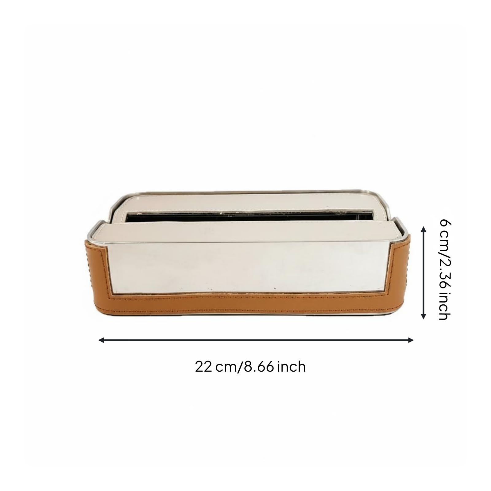 Porta Servilletas de Acero Inoxidable Soporte Dispensador Organizador Portapañuelos con Acabado Espejo y Diseño Cuadrado Adecuado para Mesa del, Cuero