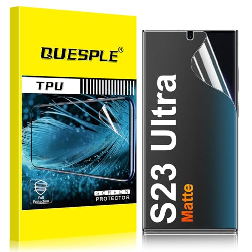 QUESPLE 2 Pack for Samsung Galaxy S23 Ultra Matte Screen Protector [Not Glass], HD Clear, Anti-Scratch, Anti-Glare, Support Fingerprint Unlock