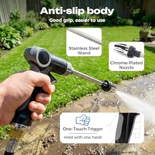 Turn Any Hose into a High Pressure Water Cleaning Jet, 2026 New Heavy Duty Garden Hose Nozzle, Multi Function Lawn & Garden Watering Sprayer, Spray Nozzles for Cleaning Yard Pets Car (C)