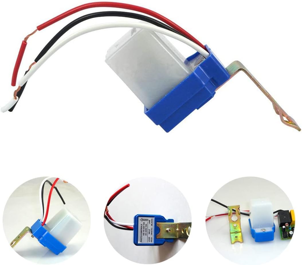 ROYAL POLAR Photo Electric Control Automatic Light Switch Plastic White Water Proof 230Volt Auto Day/Night on and Off Photocell, Ldr Sensor Switch for Lighting (12)