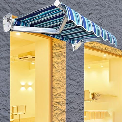 Manual Retractable Awning, Awning for Patio, Sunshade Shelter with Crank Handle, Aluminum Frame, Porch Shades for Outdoor House Deck Dark(13.1x9.8FT)