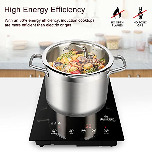 Duxtop Built-In Countertop Burner, Portable Induction Cooktop, Sensor Touch Induction Burner, 170-Minute Timer, Safety Lock, 1800W Bt-200T1/8600Bi #TOP3