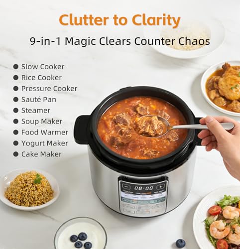 Image of Fullwill Dual-Pot​ Electric Pressure Cooker,12-in-1 Multi Cooker with 6QT Stainless Steel & 5QT Ceramic Pot,Olla de Presion for Pressure,Rice,Meat Stew,Yogurt Maker