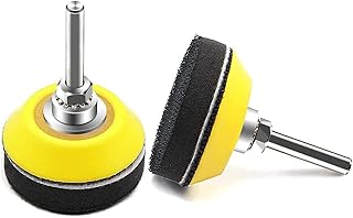 Mesee 2 Packs 2 Inch Hook and Loop Sanding Backing Pads with Soft Foam Layer Buffering Pad, 1/4 inch Shank Polishing Disc Replacement Pad Adapter for Air Die Grinder Sander Rotary Tool