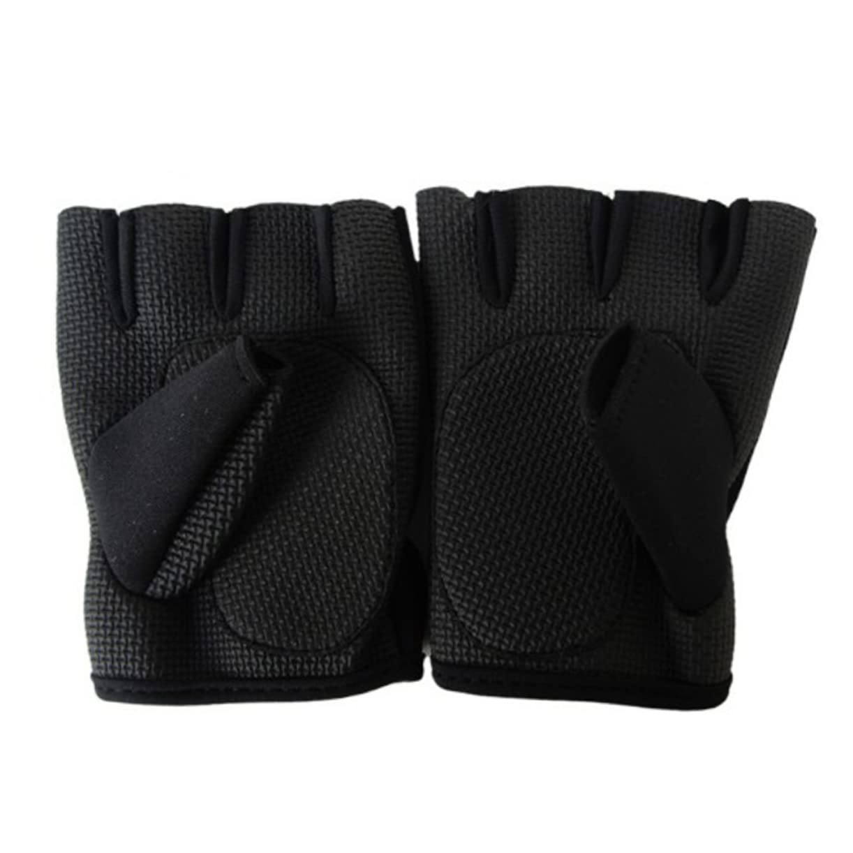 ifundom Half Finger Cycling Gloves Antiskid Fitness Gloves for Gym and Sports Breathable and Comfortable Weightlifting Black