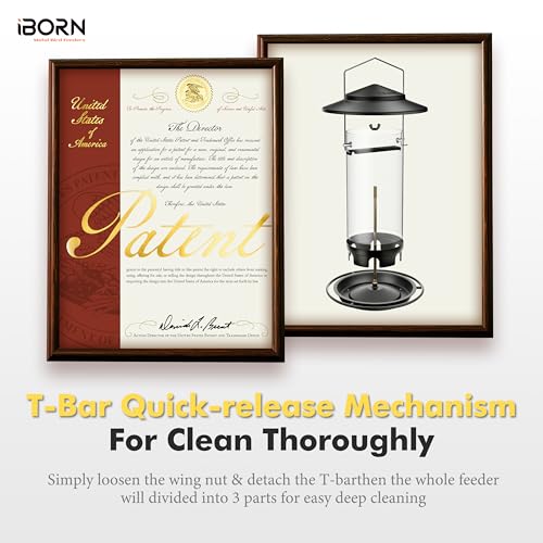 image for iBorn Metal Bird Feeders for Outdoors Hanging,Wild Bird Feeders for Ca