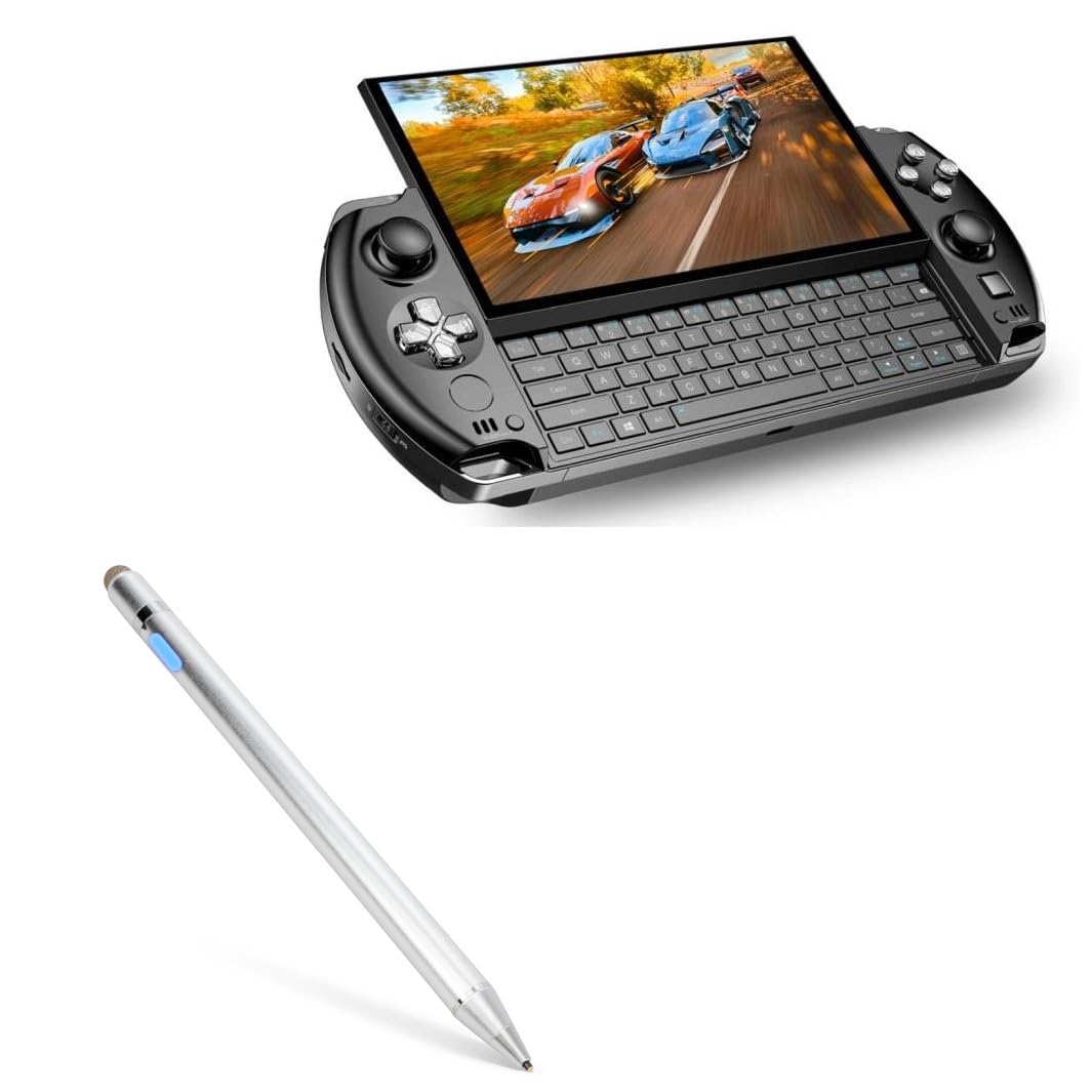 BoxWave Stylus Pen Compatible with GPD Win 4 (2023) - AccuPoint Active Stylus, Electronic Stylus with Ultra Fine Tip for GPD Win 4 (2023) - Metallic Silver