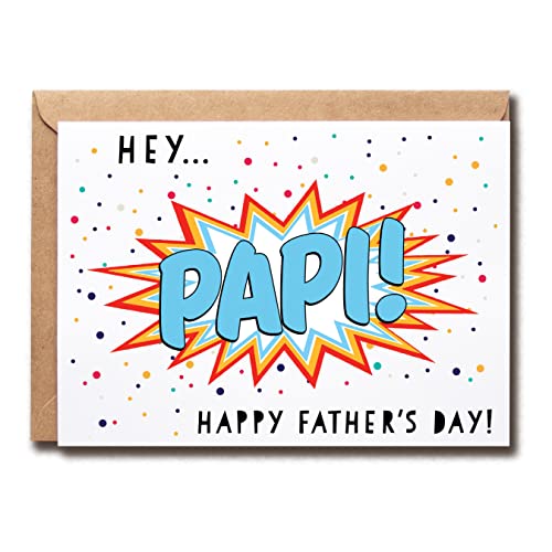 QPTADesignGift �n�b�s�[���̓��J�[�h - Hey Papi - ���̓��ɍœK - �ʔ������̓��J�[�h - �p�s�ւ̃M�t�g - ��������ւ̃J�[�h - Best Papi Ever Gift