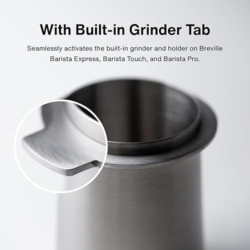 Miniatura 9 de Taza dosificadora plateada de 2.283 in  Blanco  100% acero inoxidable  Taza dosificadora de café expreso  Crema Coffee Products