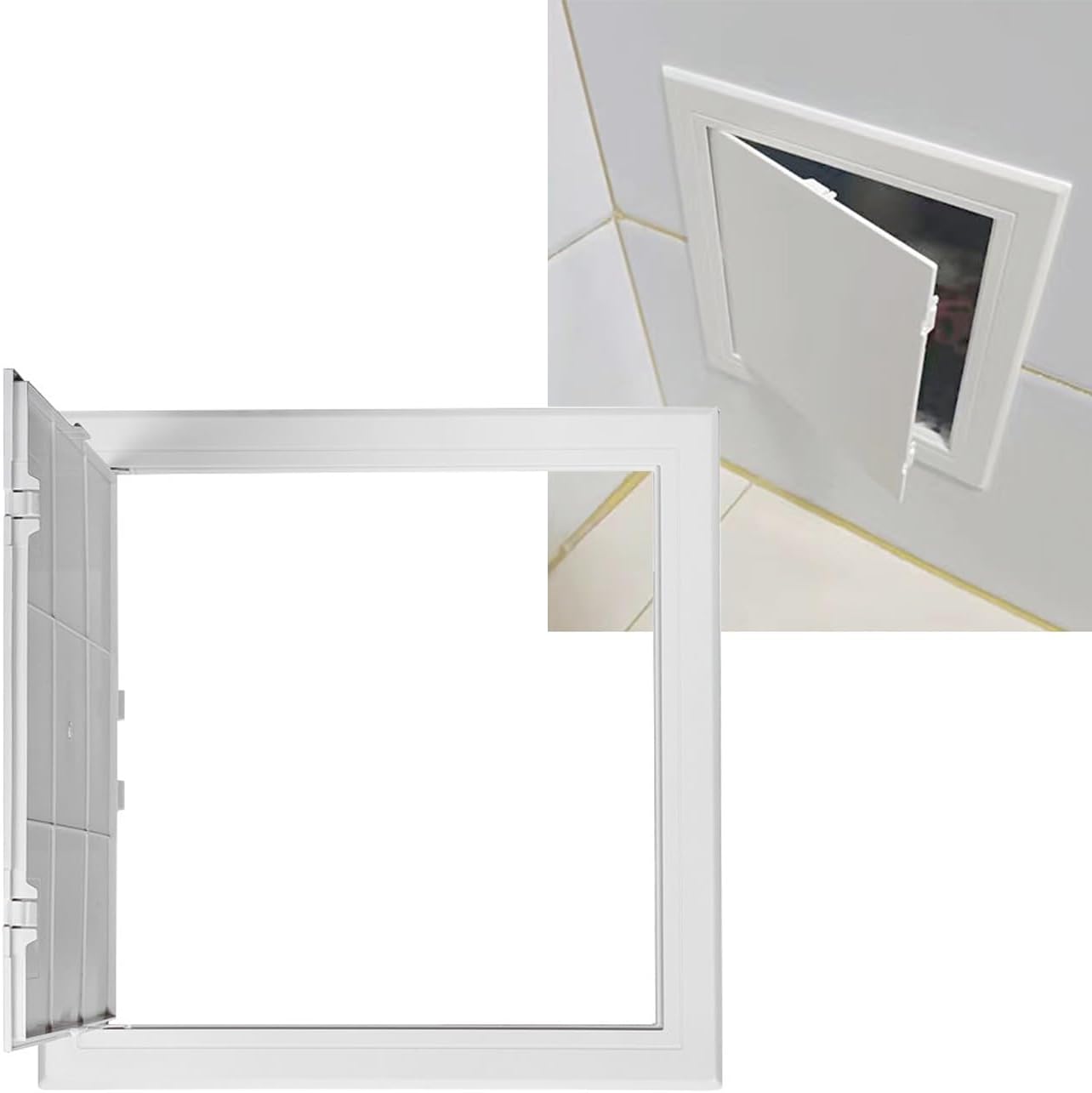 Self-Adhesive Wall Access Panel, Hole Cover - Plastic & Easy Install, Plumbing Cover Plate for Bathroom, Plastic Wall Hole Cover Access Doors for Pipe Maintenance(300mmX300mm)