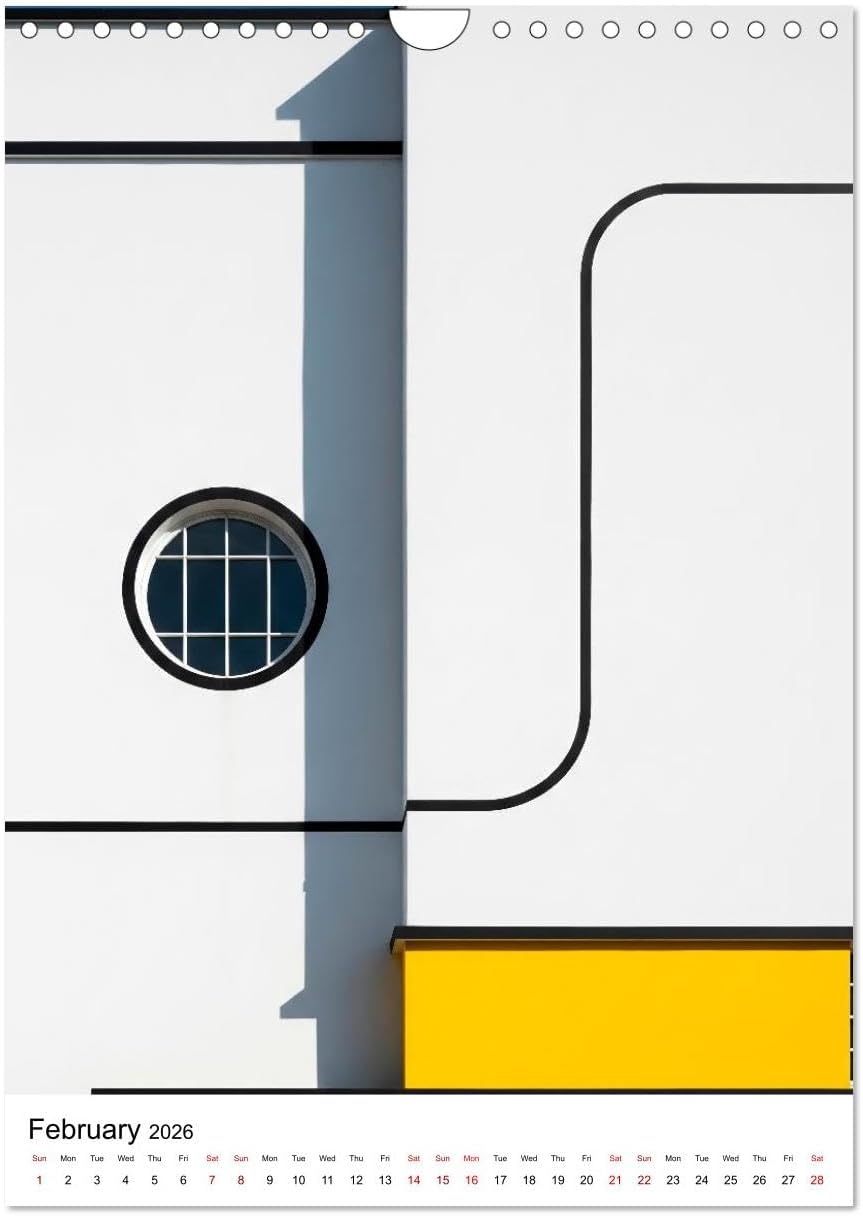 Façade architecture in the BAUHAUS style, US-Version (Wall Calendar 2026 DIN A4 Portrait), CALVENDO 12 Month Wall Calendar