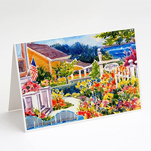 Caroline's Treasures 6032GCA7P Seaside Beach Cottage Greeting Cards and Envelopes Pack of 8 Blank Cards with Envelopes Whimsical A7 Size 5x7 Blank Note Cards