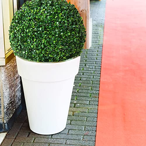 2 Pcs 16.1 Inch Artificial Plant Topiary Ball, Come with 1 Pc 11.8 Inch