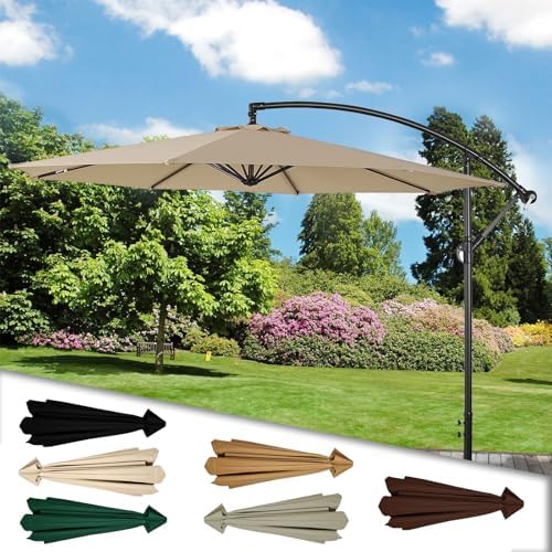 13ft Patio Umbrella Replacement Canopy - UV Protection Cover for 8-Rib Outdoor Market Umbrella - Durable Waterproof Canopy for Garden, Deck & Patio Furniture