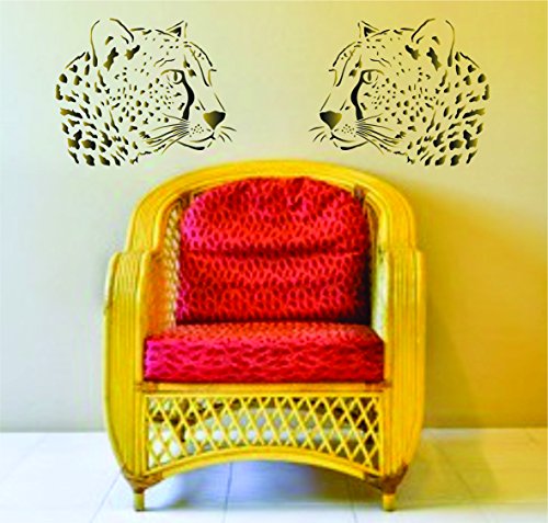 Cheetah Head Stencil, 8 X 6.5 Inch (S) - African Animal Big Cat Stencils For Painting Template #TOP1