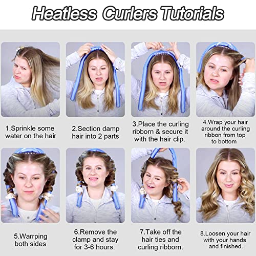 Cobinaan Women Heatless Curlers For Long Hair, Headband Sleeping Soft Rubber Rollers, Curling Ribbon And Rods For Natural Hair (Leopard) #TOP2