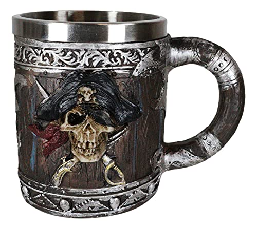 Taza Pirata de Resina con Forro de Acero Inoxidable 12oz miniatura 5