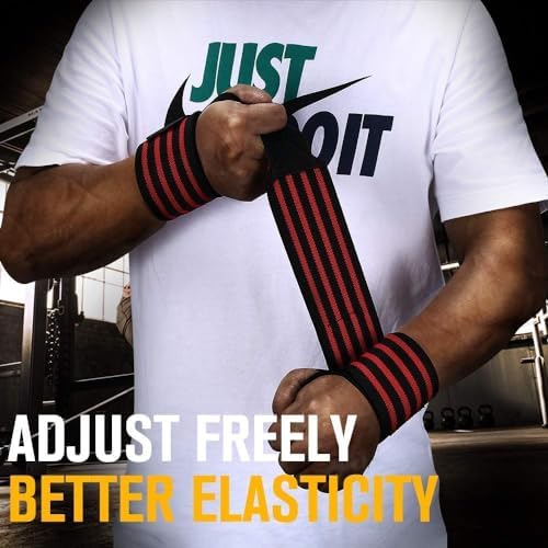 Xspring Ağırlık Kaldırma Askıları, Bilek Destek Bantlı Ağırlık Kaldırma Tutacakları, Ayarlanabilir Spor Bileklikleri, Deadlift ve Powerlifting için Kompresyon Bilek Desteği, Güç Antrenmanı Ekipmanı - Görsel 3