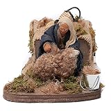 Holyart Szopka neapolitańska: Ruchoma scena szopki Strzygący owce 10 cm terakota