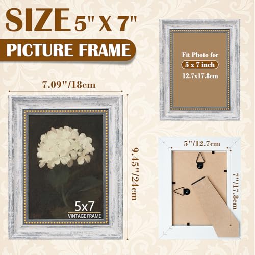 Aruifinw 5x7 Picture Frame Set of 4 - Picture Frames for Tabletop & Wall Mount, 5 x 7 Photo Frames for Living Room, Bedroom, Office Décor & Father's Day Graduation Wedding Gift — view 3