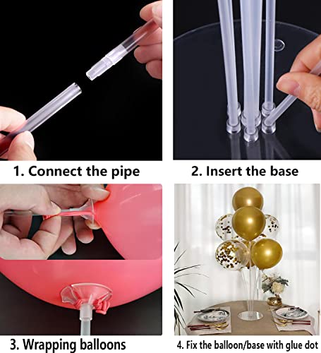 4 Sets Of Balloon Table Stand Kit, Reusable Clear Table Balloon Centerpiece Stand Table Desktop Holder For For Birthday Wedding Party Festival Event Balloon Decorations #TOP6