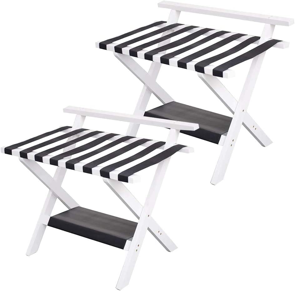 Porte-bagages de chambre double couche avec support de valise de sol 80cm