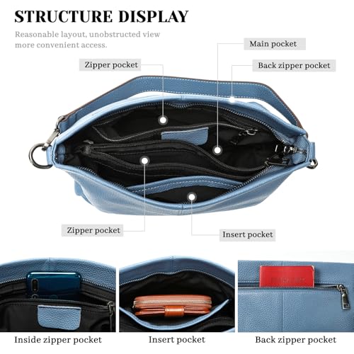 Image of Genuine Leather Women Shoulder Bag Small Crossbody Bags Purse Mini Casual Hobo Lady Handbags and Purses Messenger Satchel