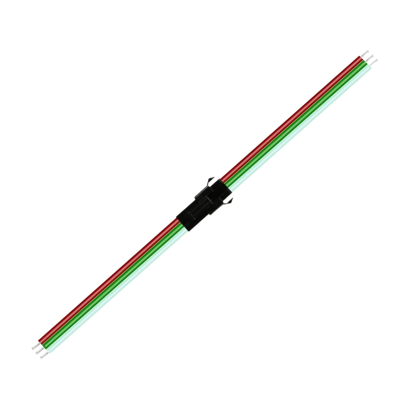 Conector de 3 pines para tiras WS2812B y WS2811, pack de 10 parejas de cables extendidos