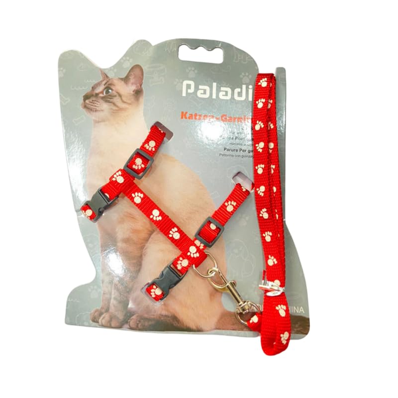Dog Trust Cat Harness with Leash and Collar Set - Escape Proof Adjustable H-shped Cat Harness with Star and Moon Pattern Glow in The Dark for Kitty Outdoor Walking Red color (B0D9GS7XKR) Amazon Price History, Amazon Price Tracker