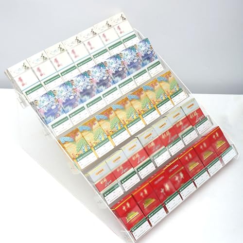 Estante de cigarrillos a 45 grados de metacrilato transparente para estancos