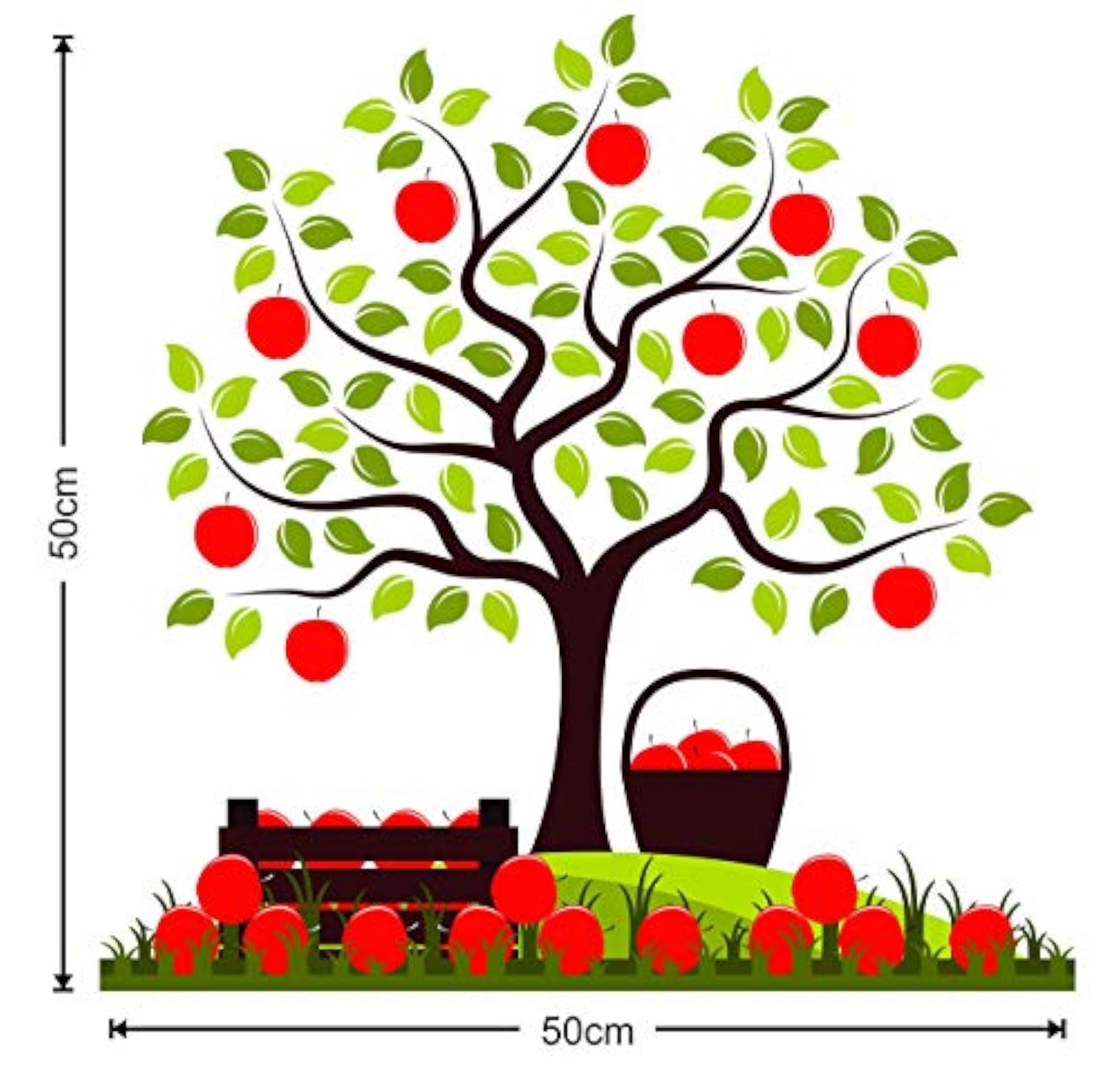 Tree Branches & Fruit Basket Art Wall Decal/Sticker